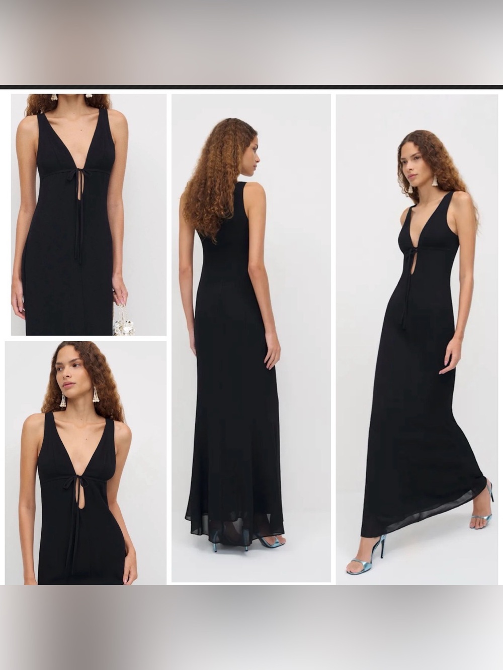 NWT Reformation Taryn Black Maxi Dress Size 4
